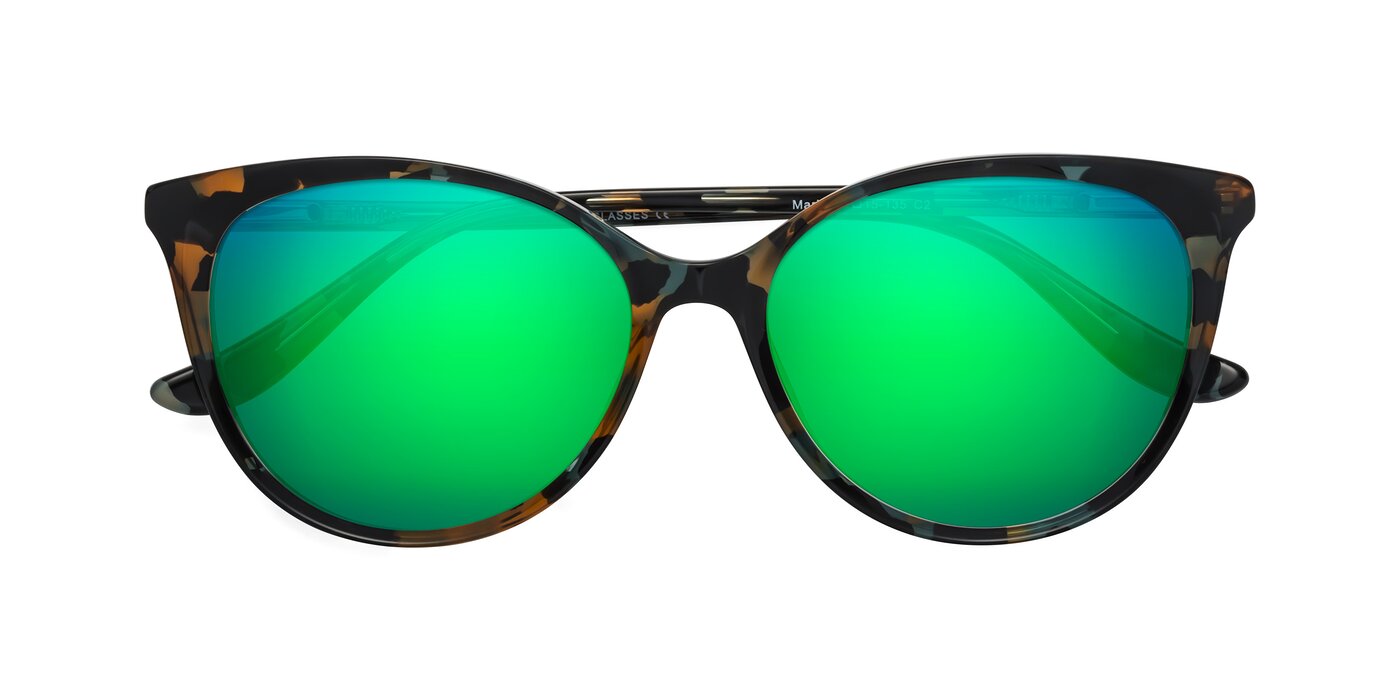 Maria - Orange Tortoise Flash Mirrored Sunglasses