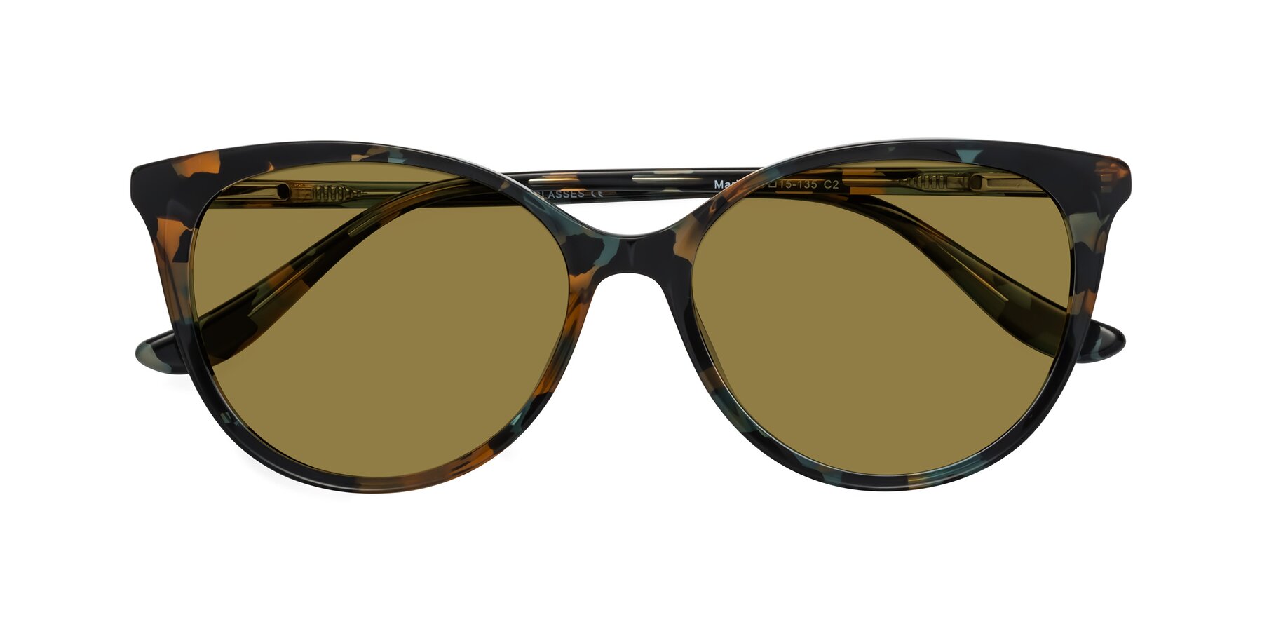 Folded Front of Maria in Orange Tortoise with Brown Polarized Lenses