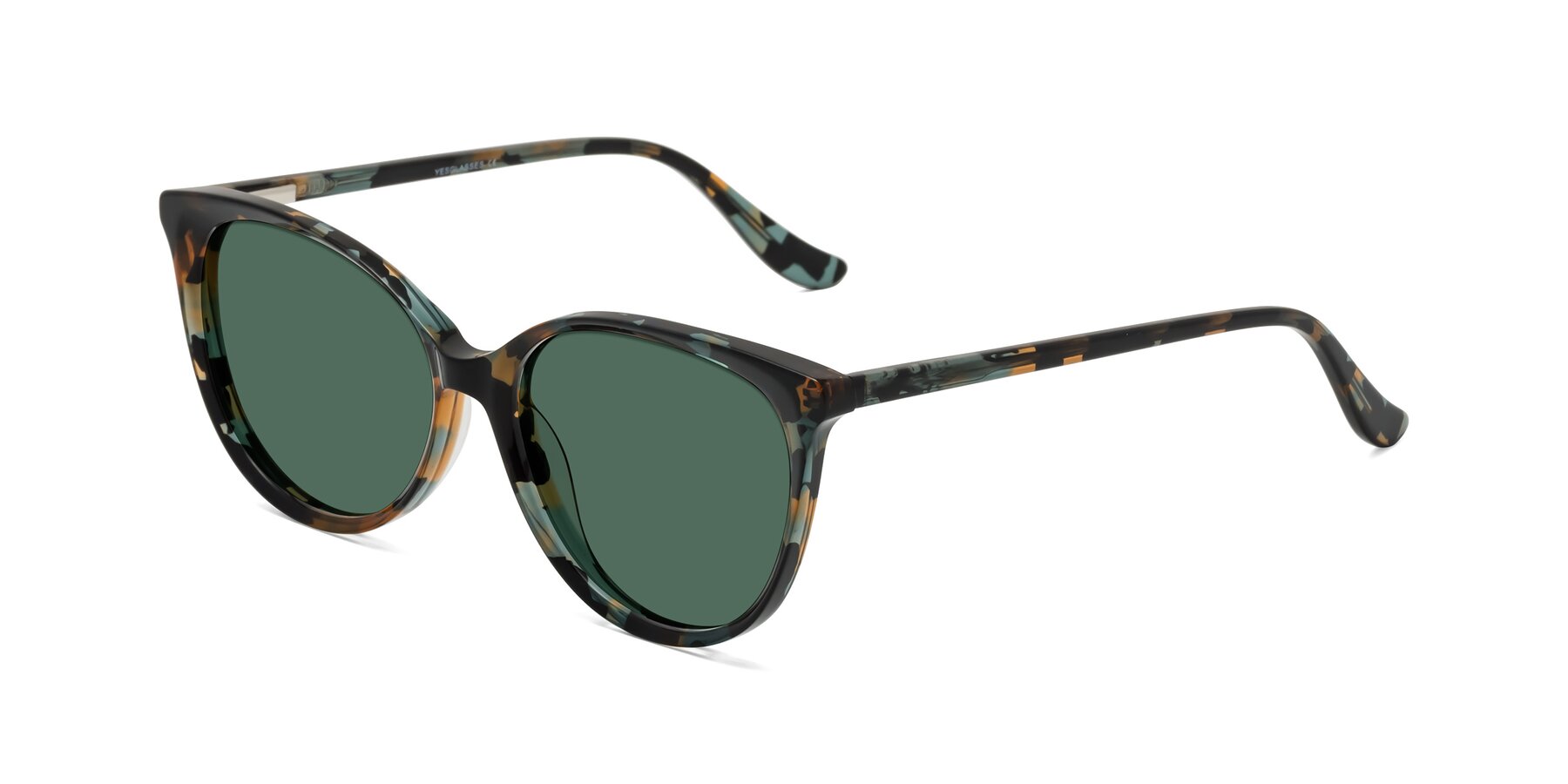 Angle of Maria in Orange Tortoise with Green Polarized Lenses