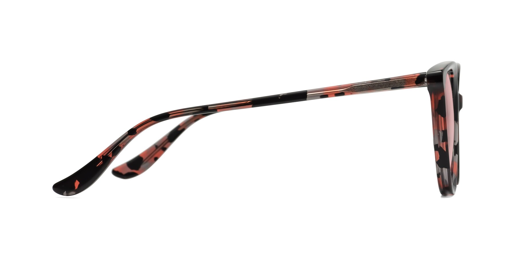 Side of Maria in Red Tortoise with Light Garnet Tinted Lenses