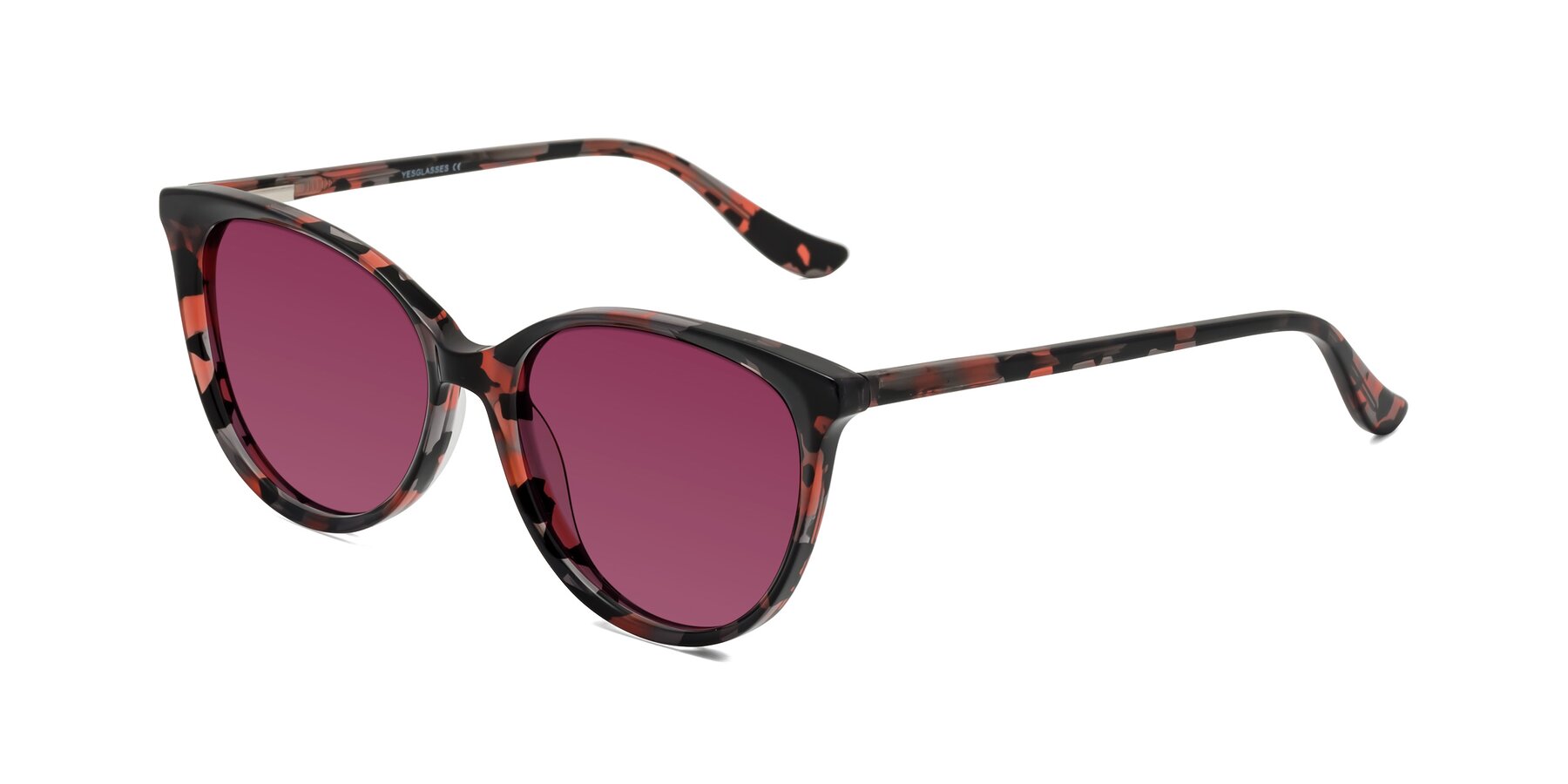 Angle of Maria in Red Tortoise with Wine Tinted Lenses