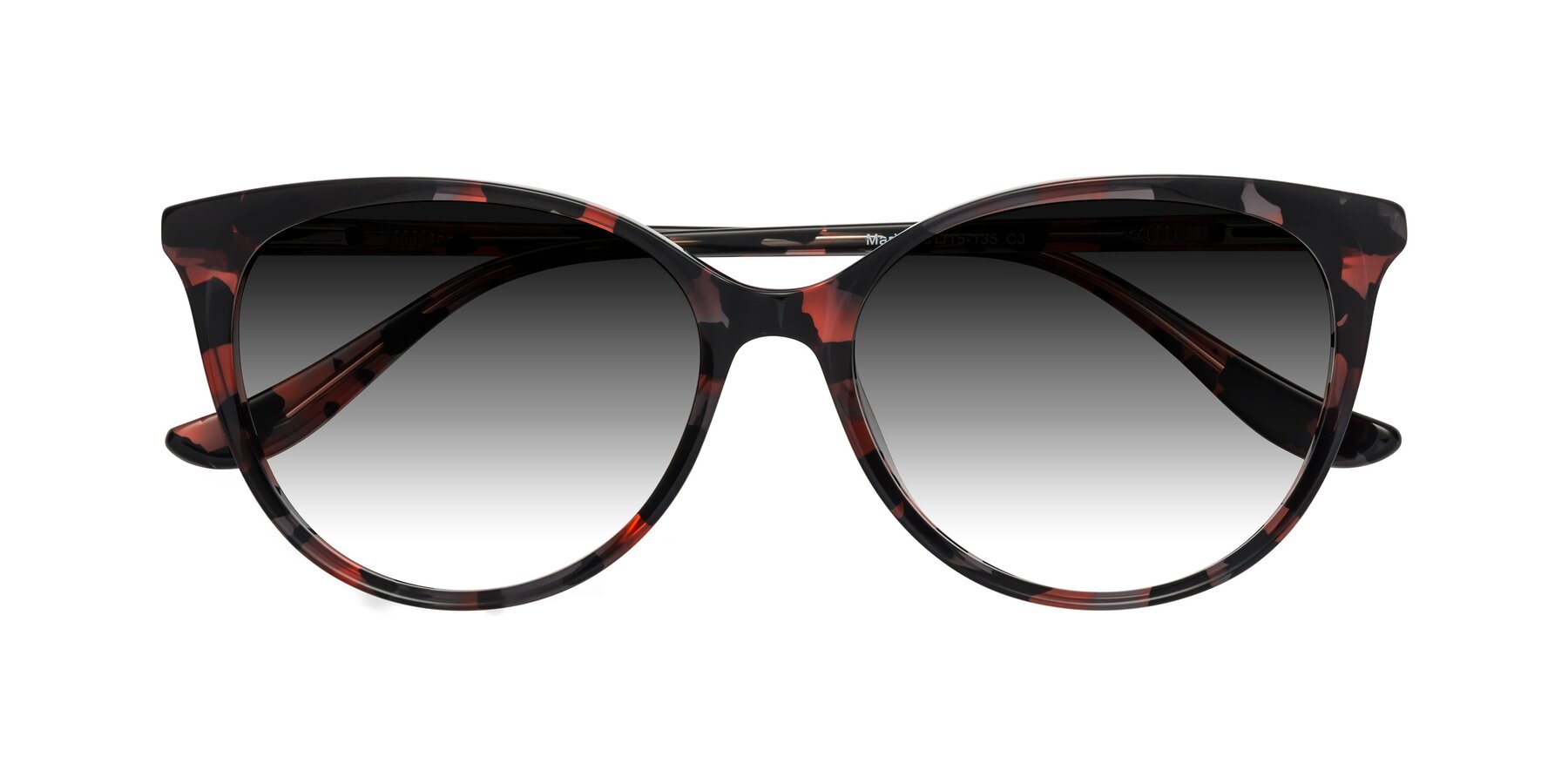 Folded Front of Maria in Red Tortoise with Gray Gradient Lenses