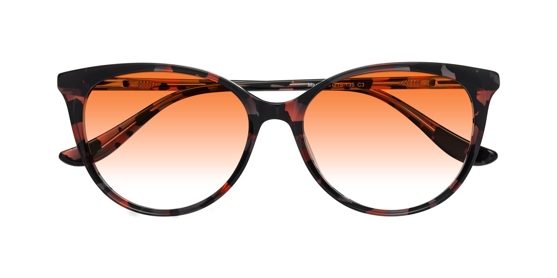 Folded Front of Maria in Red Tortoise with Orange Gradient Lenses