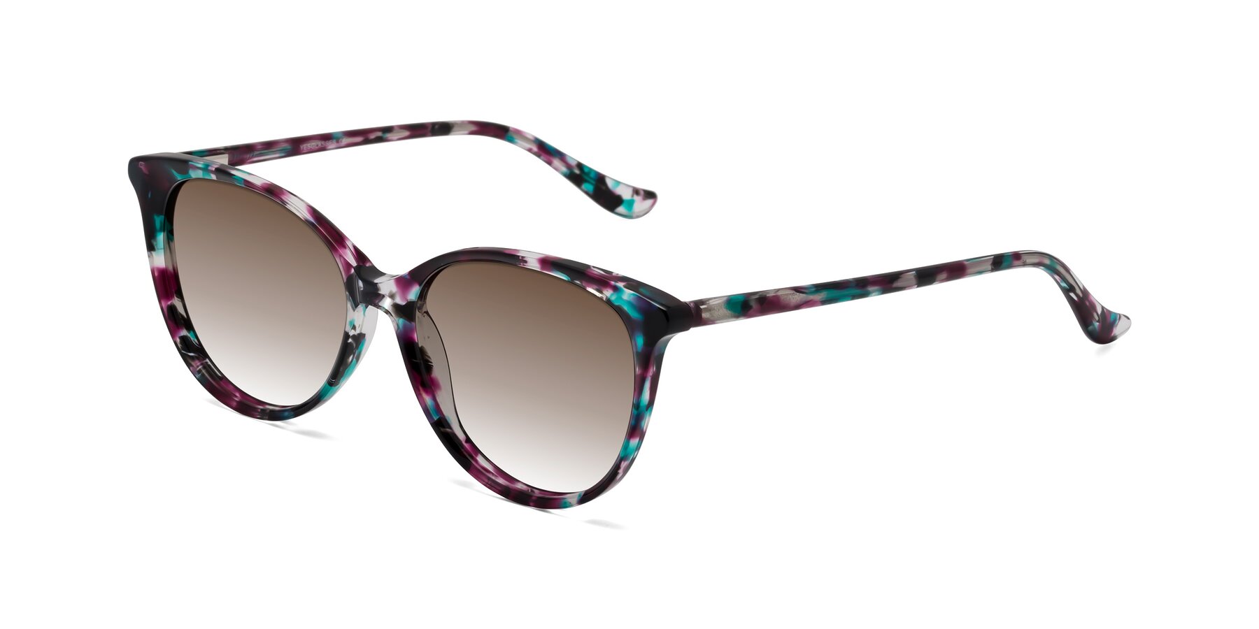 Angle of Maria in Floral Tortoise with Brown Gradient Lenses