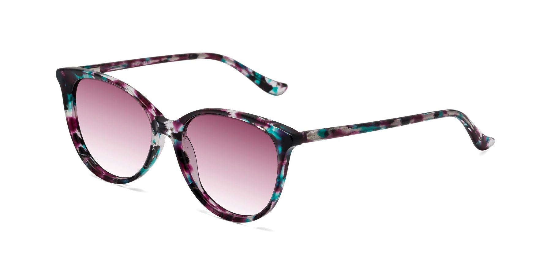 Angle of Maria in Floral Tortoise with Wine Gradient Lenses