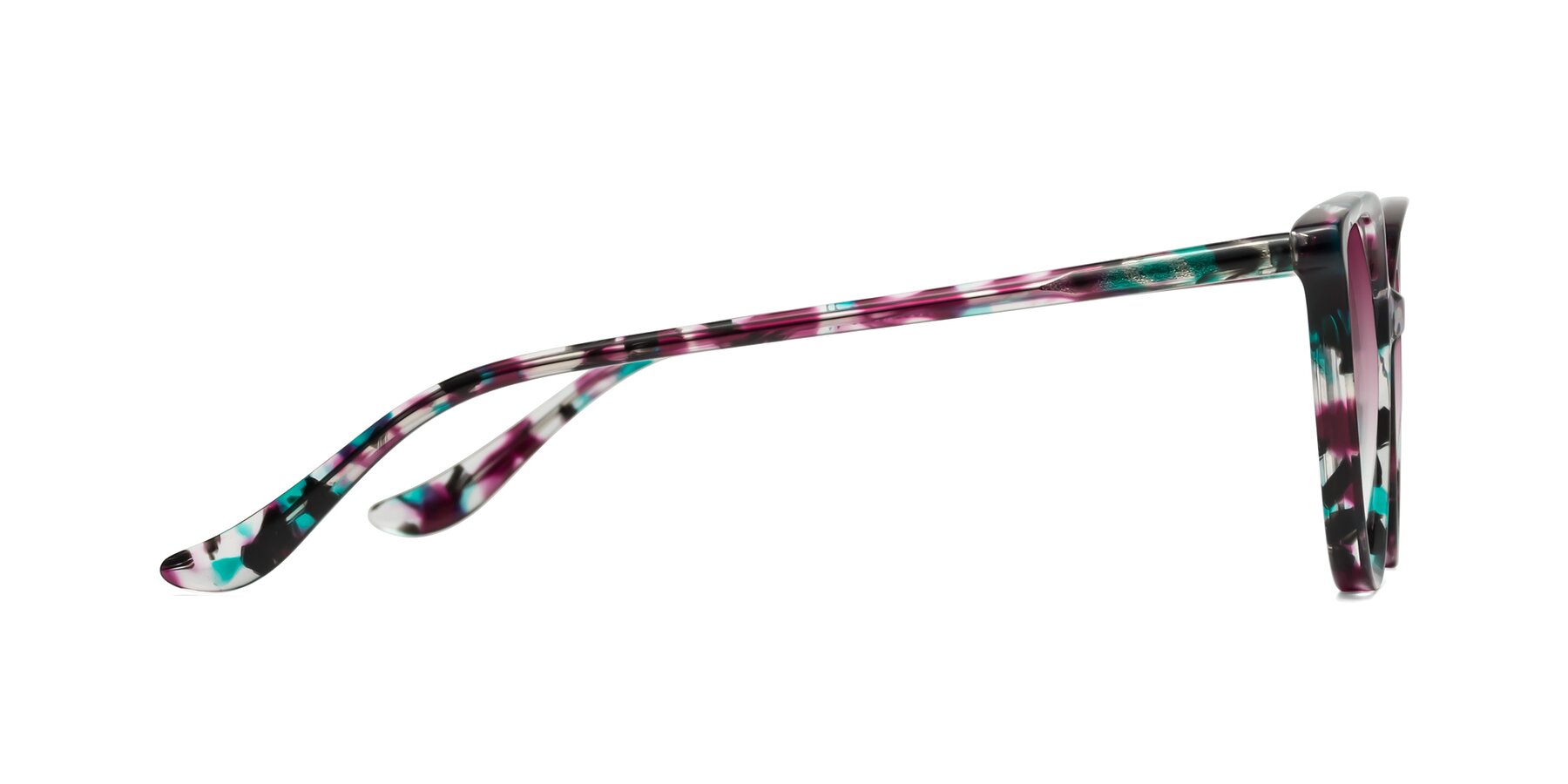 Side of Maria in Floral Tortoise with Wine Gradient Lenses