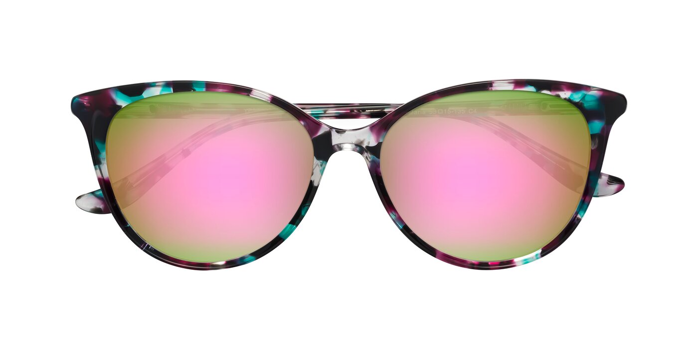 Maria - Floral Tortoise Flash Mirrored Sunglasses