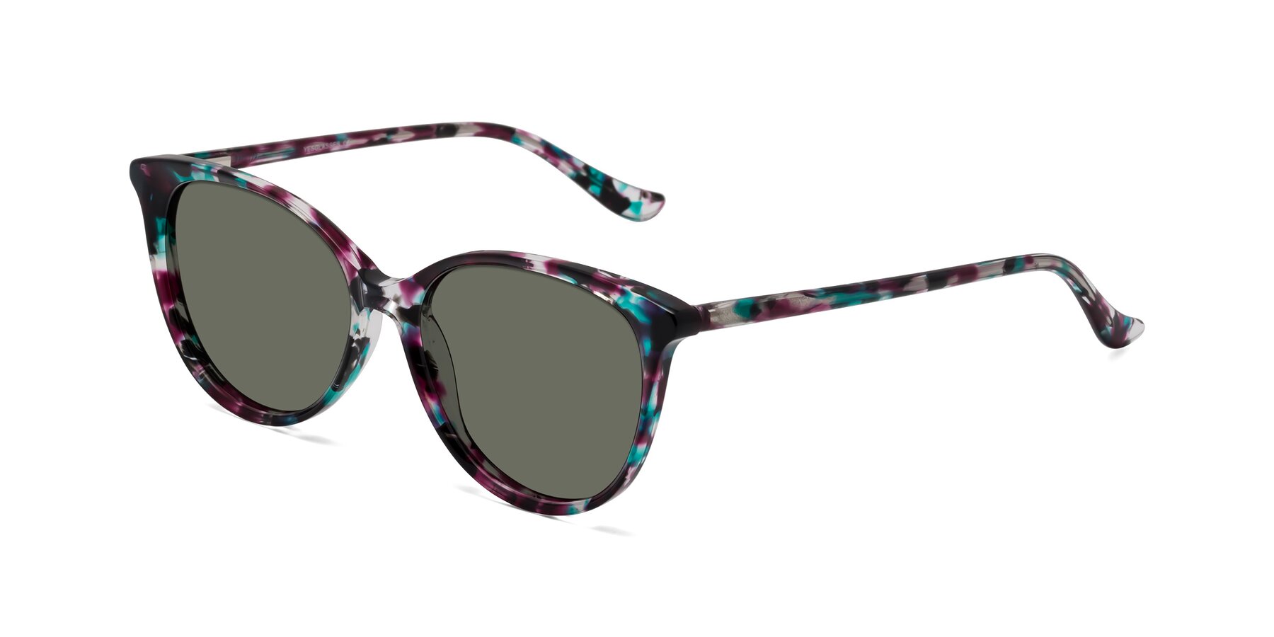 Angle of Maria in Floral Tortoise with Gray Polarized Lenses