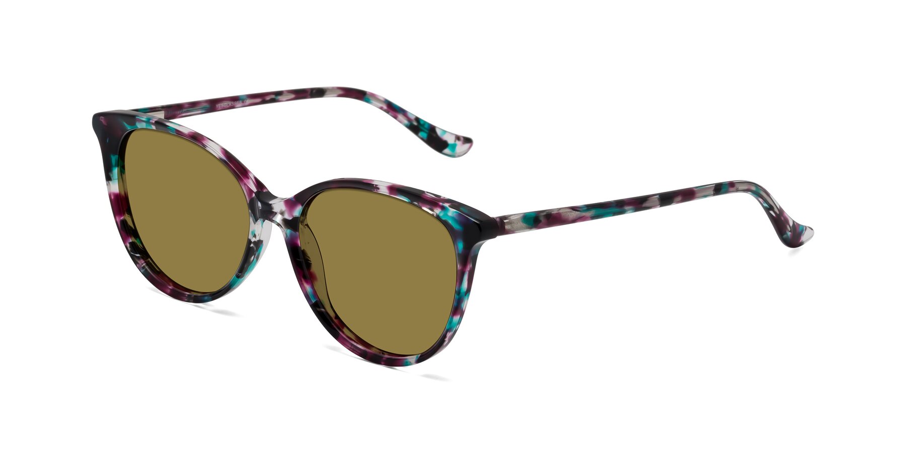 Angle of Maria in Floral Tortoise with Brown Polarized Lenses