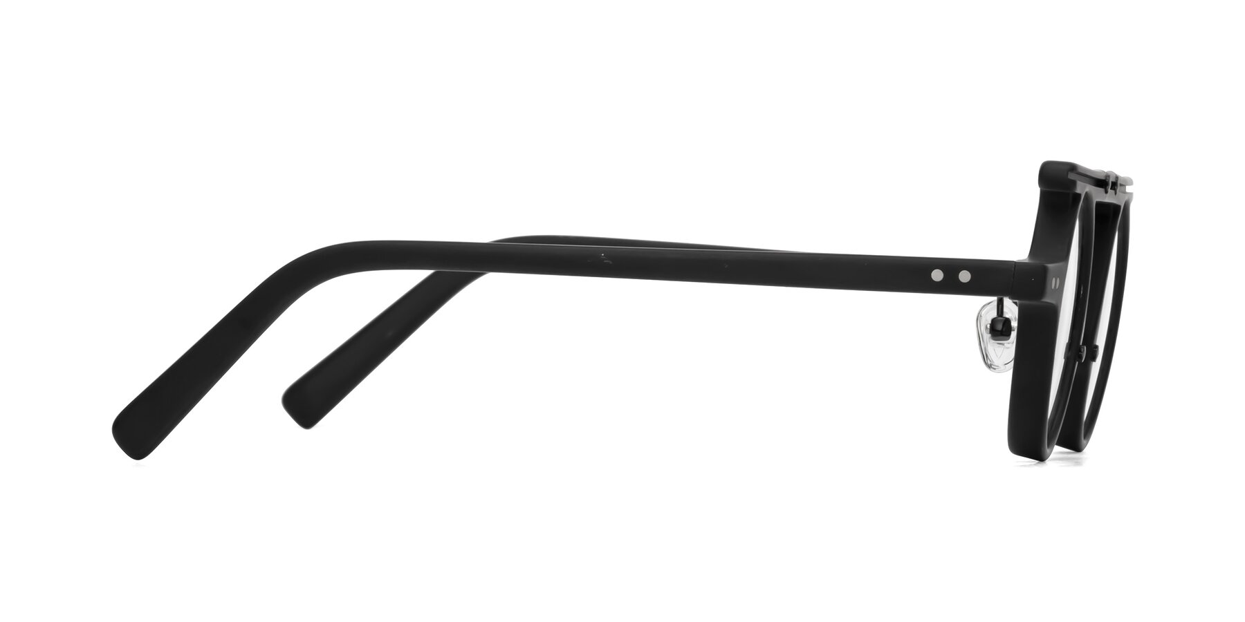 Side of Deer in Matte Black with Clear Reading Eyeglass Lenses