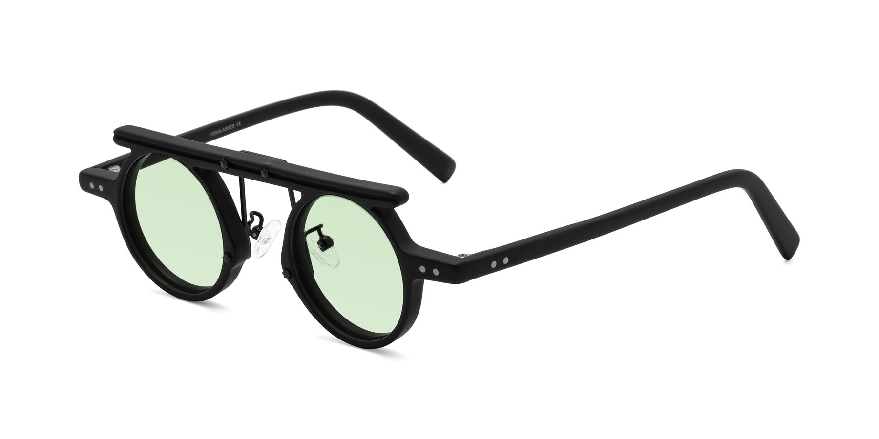 Angle of Deer in Matte Black with Light Green Tinted Lenses