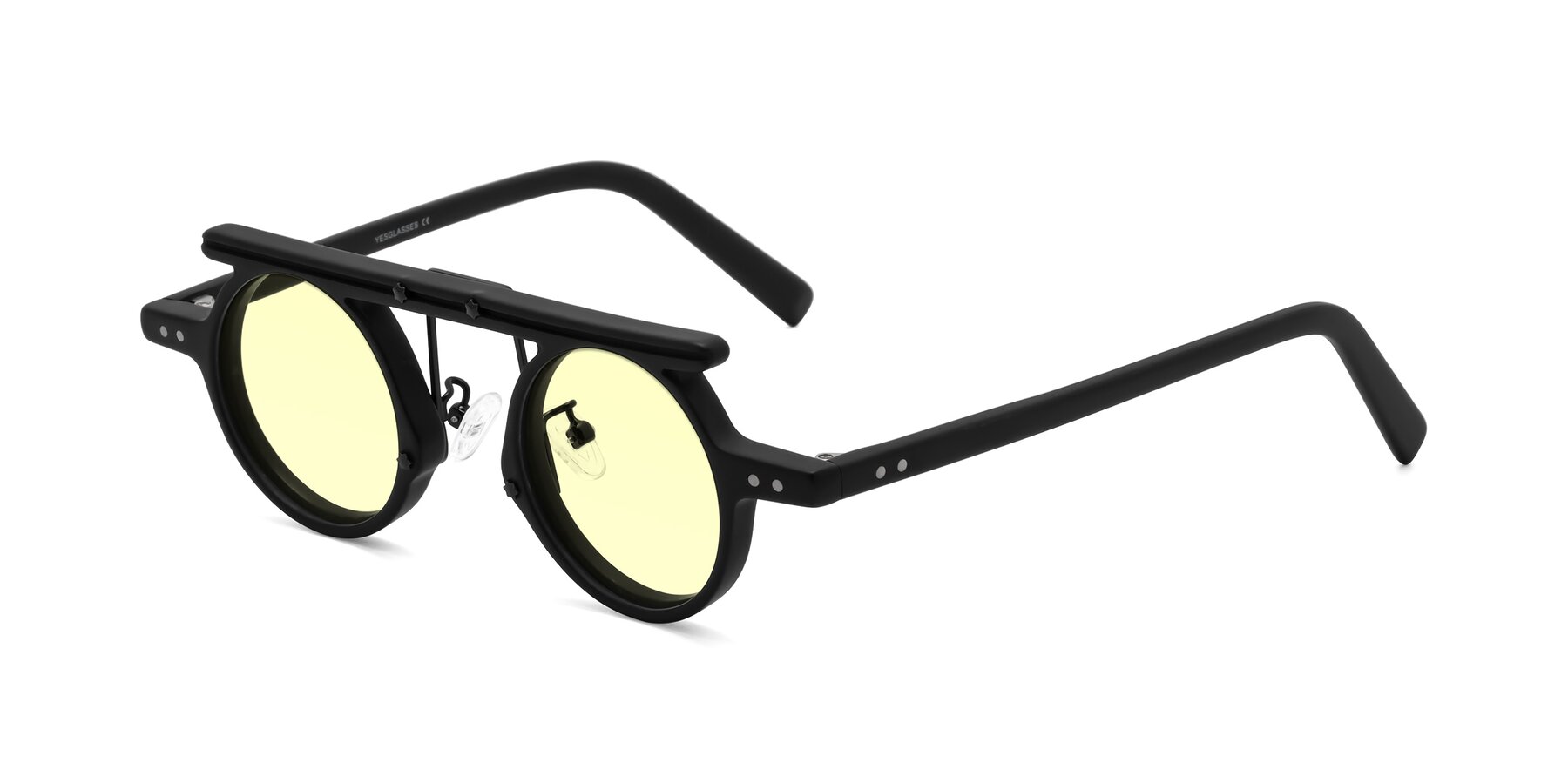 Angle of Deer in Matte Black with Light Yellow Tinted Lenses