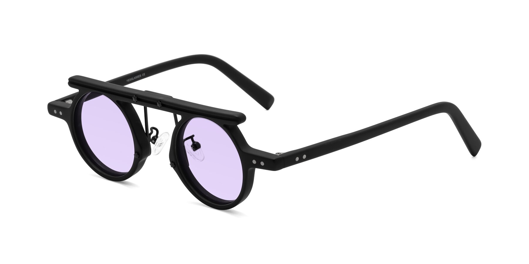 Angle of Deer in Matte Black with Light Purple Tinted Lenses