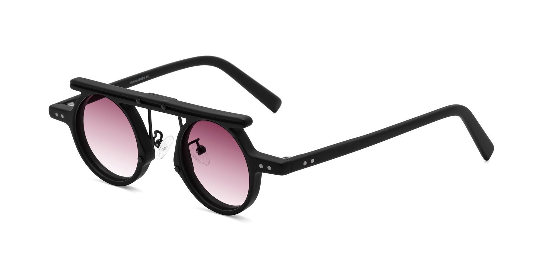 Angle of Deer in Matte Black with Wine Gradient Lenses