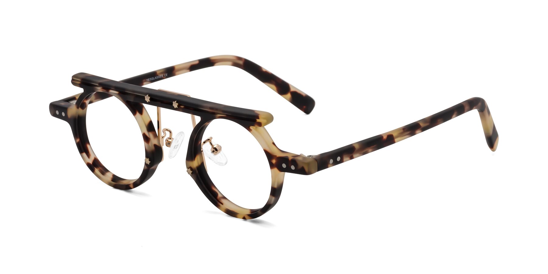 Angle of Deer in Sandstorm Tortoise with Clear Eyeglass Lenses