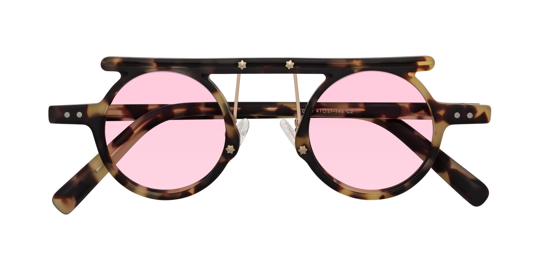 Folded Front of Deer in Sandstorm Tortoise with Light Pink Tinted Lenses