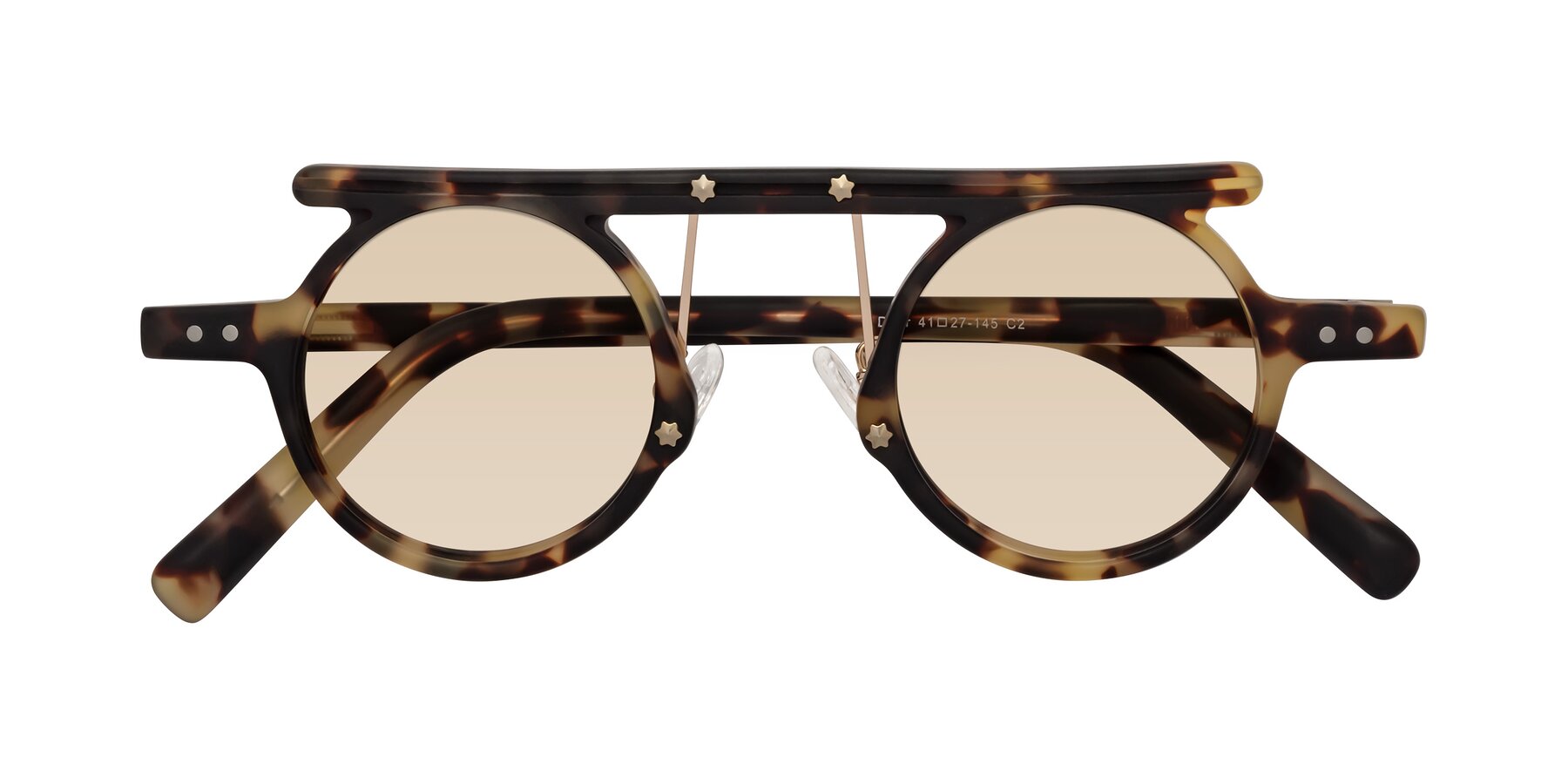 Folded Front of Deer in Sandstorm Tortoise with Light Brown Tinted Lenses