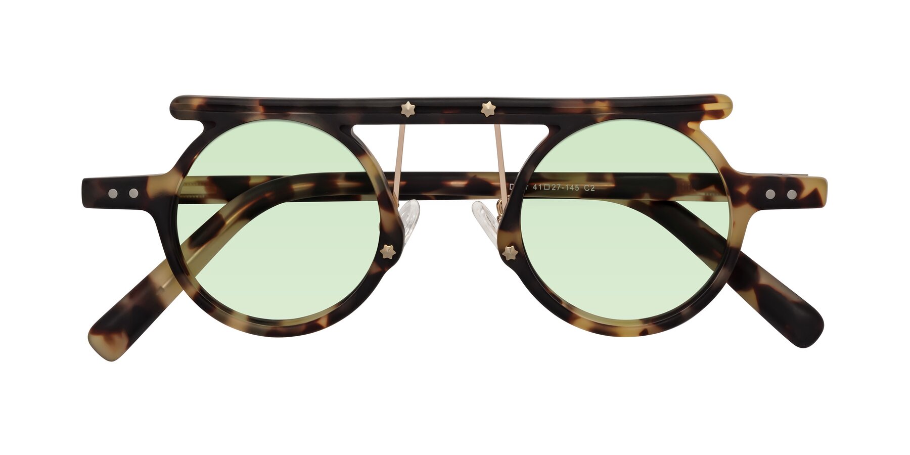 Folded Front of Deer in Sandstorm Tortoise with Light Green Tinted Lenses