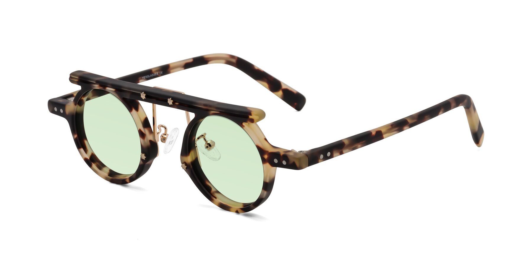 Angle of Deer in Sandstorm Tortoise with Light Green Tinted Lenses