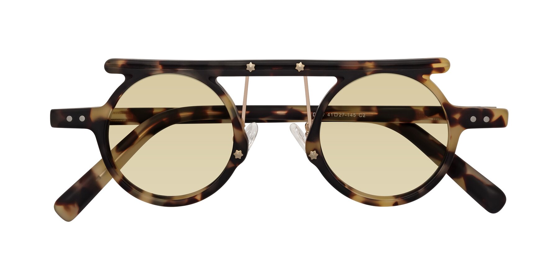 Folded Front of Deer in Sandstorm Tortoise with Light Champagne Tinted Lenses