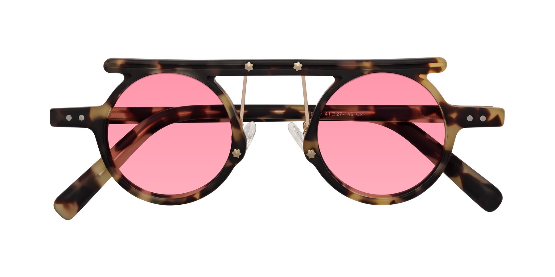 Folded Front of Deer in Sandstorm Tortoise with Pink Tinted Lenses