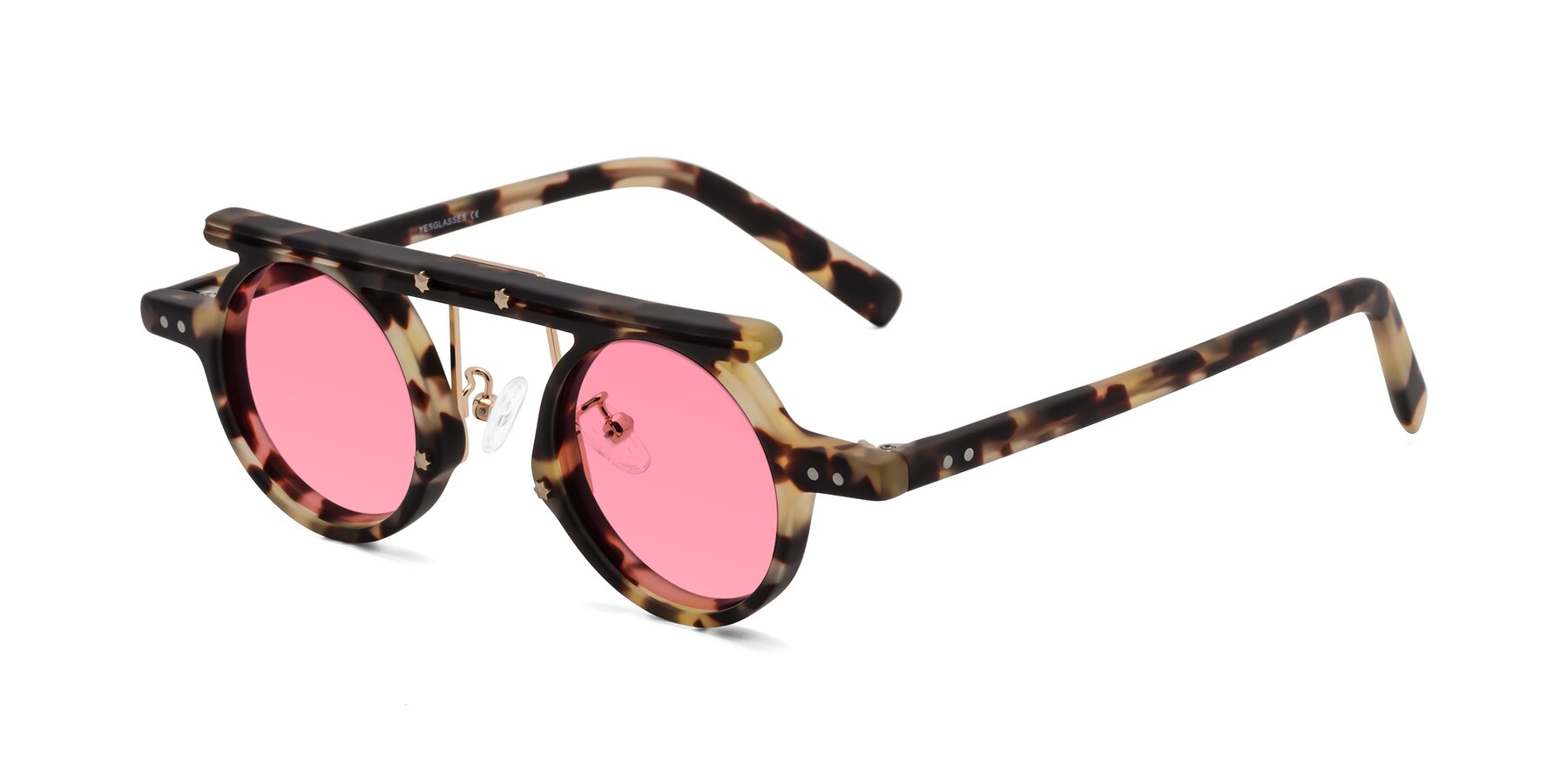 Angle of Deer in Sandstorm Tortoise with Pink Tinted Lenses