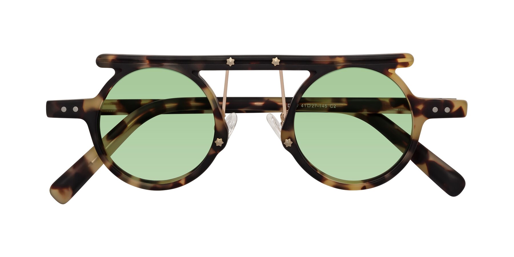 Folded Front of Deer in Sandstorm Tortoise with Medium Green Tinted Lenses