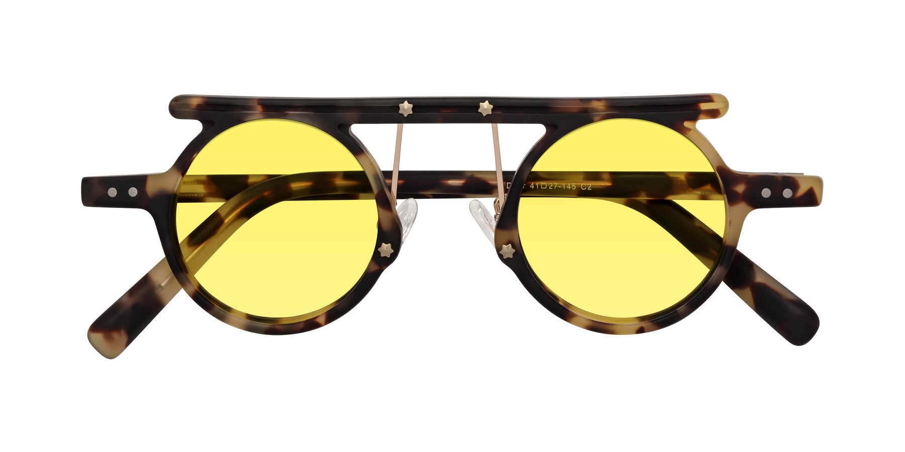 Folded Front of Deer in Sandstorm Tortoise with Medium Yellow Tinted Lenses