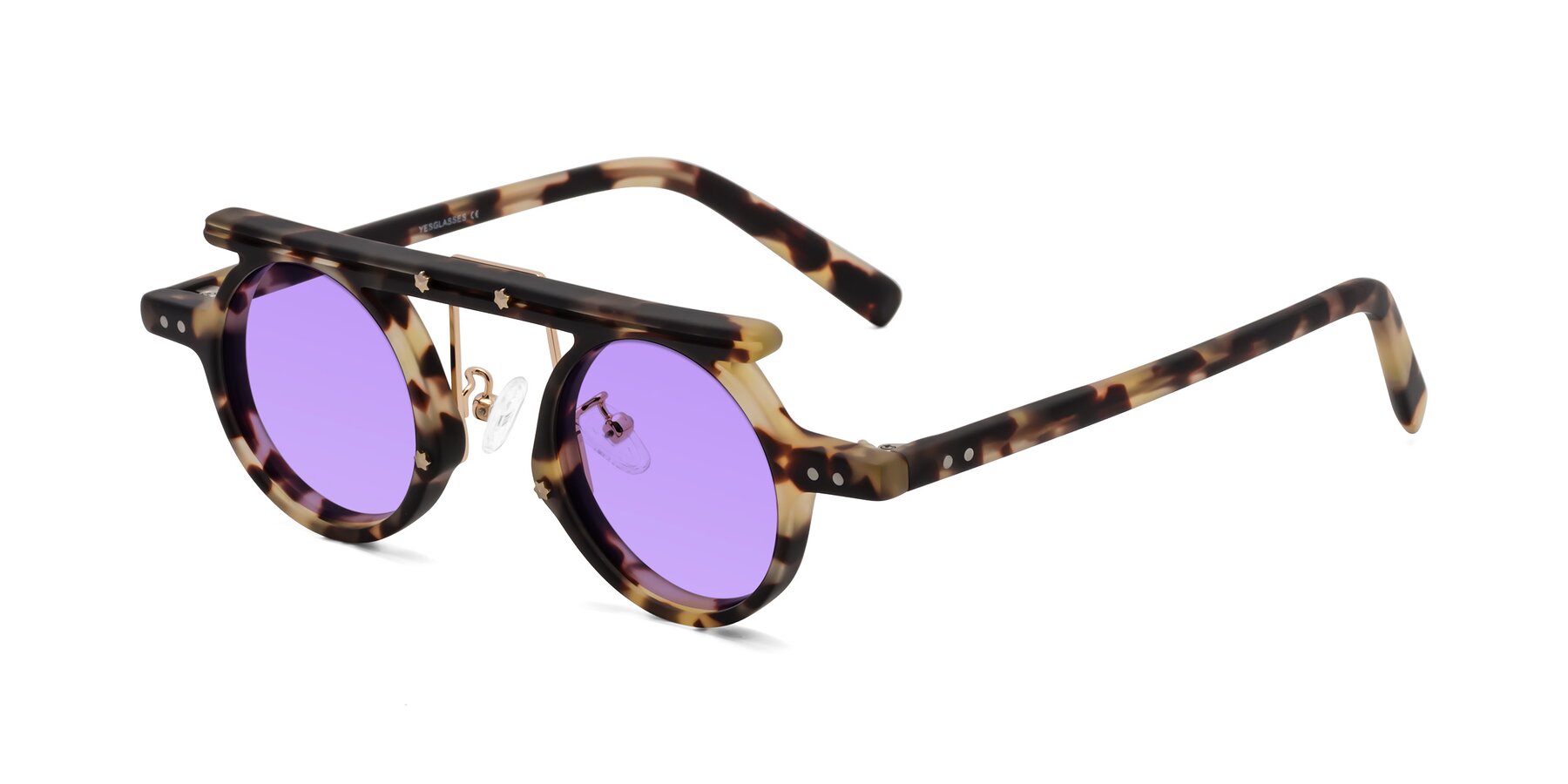 Angle of Deer in Sandstorm Tortoise with Medium Purple Tinted Lenses