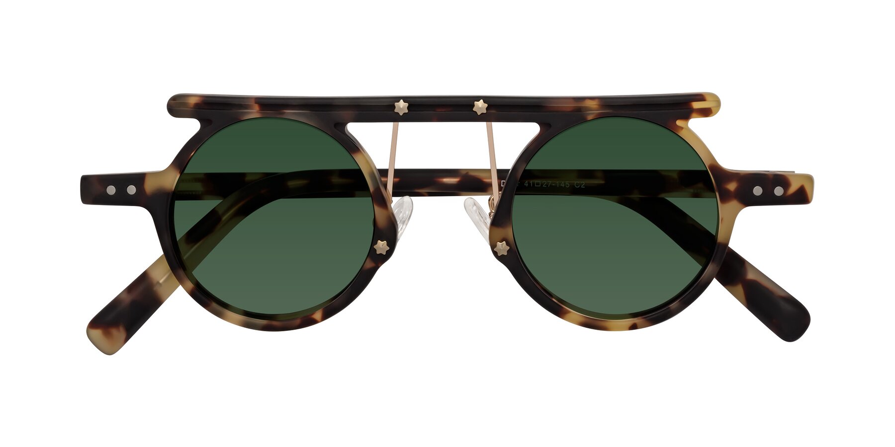 Folded Front of Deer in Sandstorm Tortoise with Green Tinted Lenses