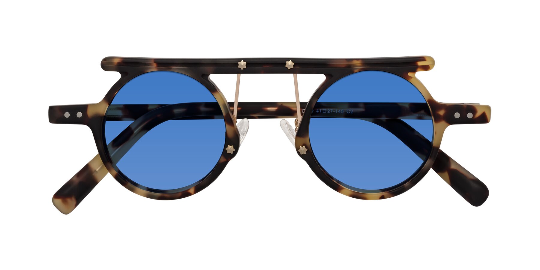 Folded Front of Deer in Sandstorm Tortoise with Blue Tinted Lenses