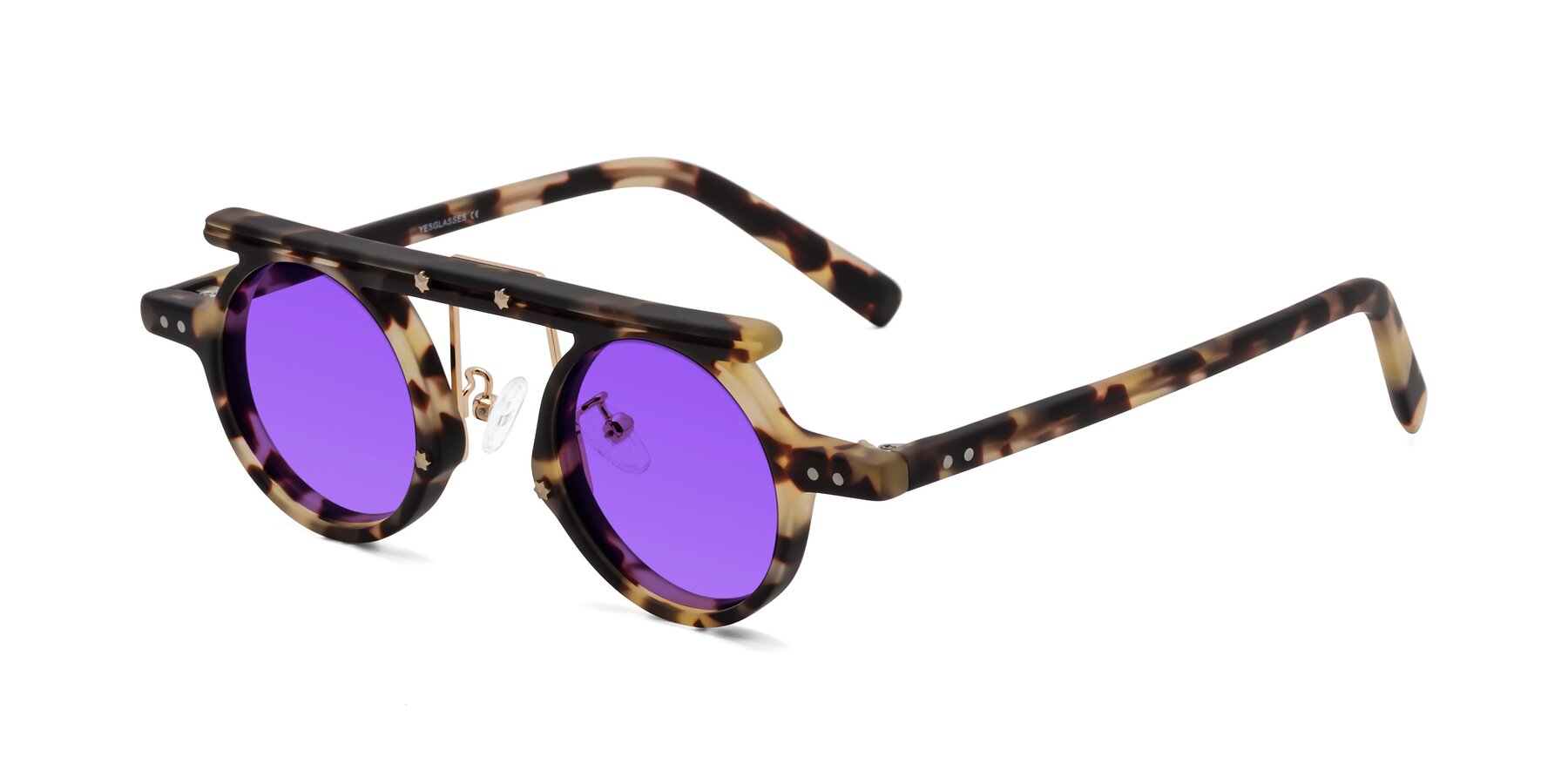 Angle of Deer in Sandstorm Tortoise with Purple Tinted Lenses