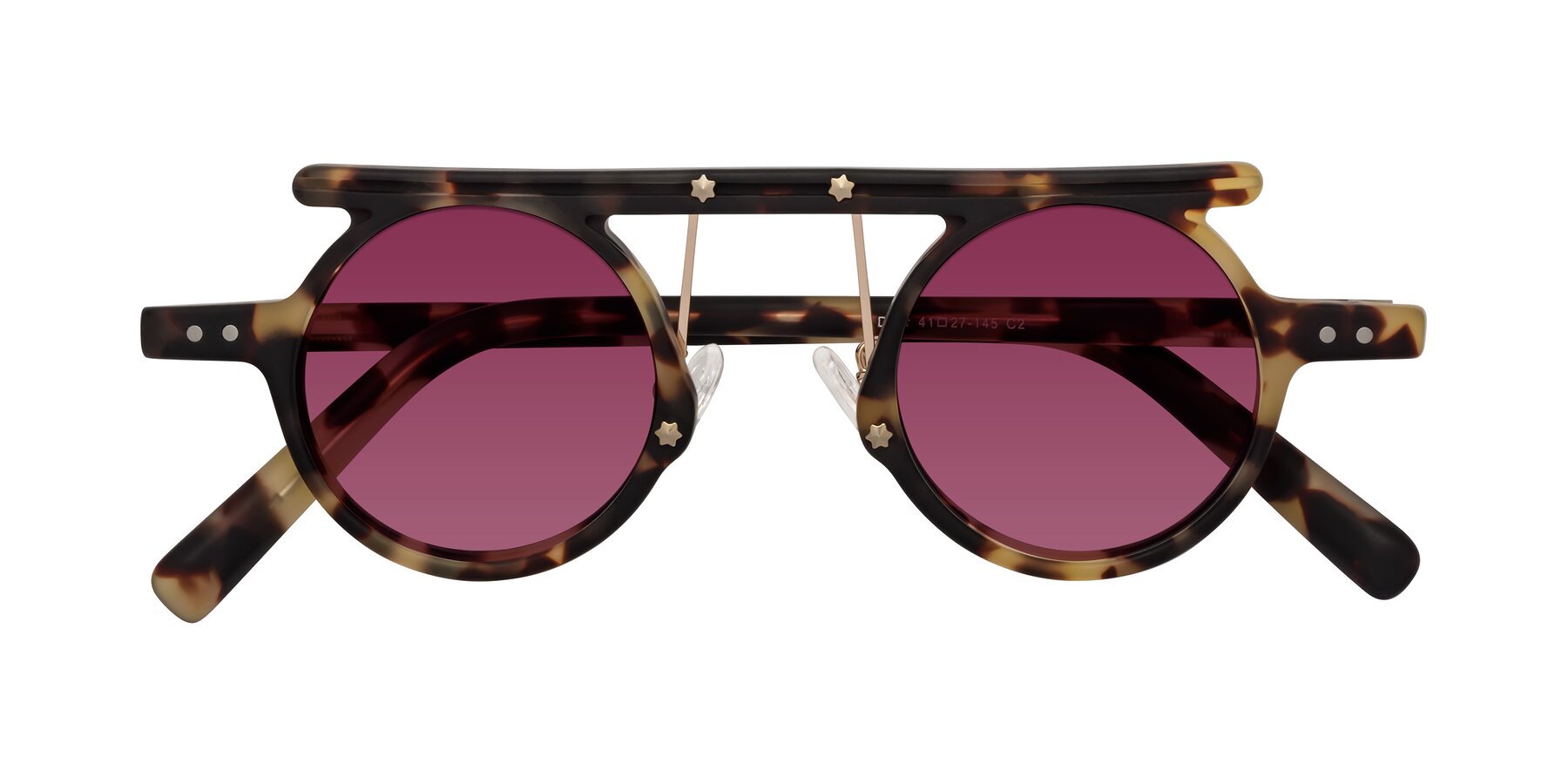 Folded Front of Deer in Sandstorm Tortoise with Wine Tinted Lenses