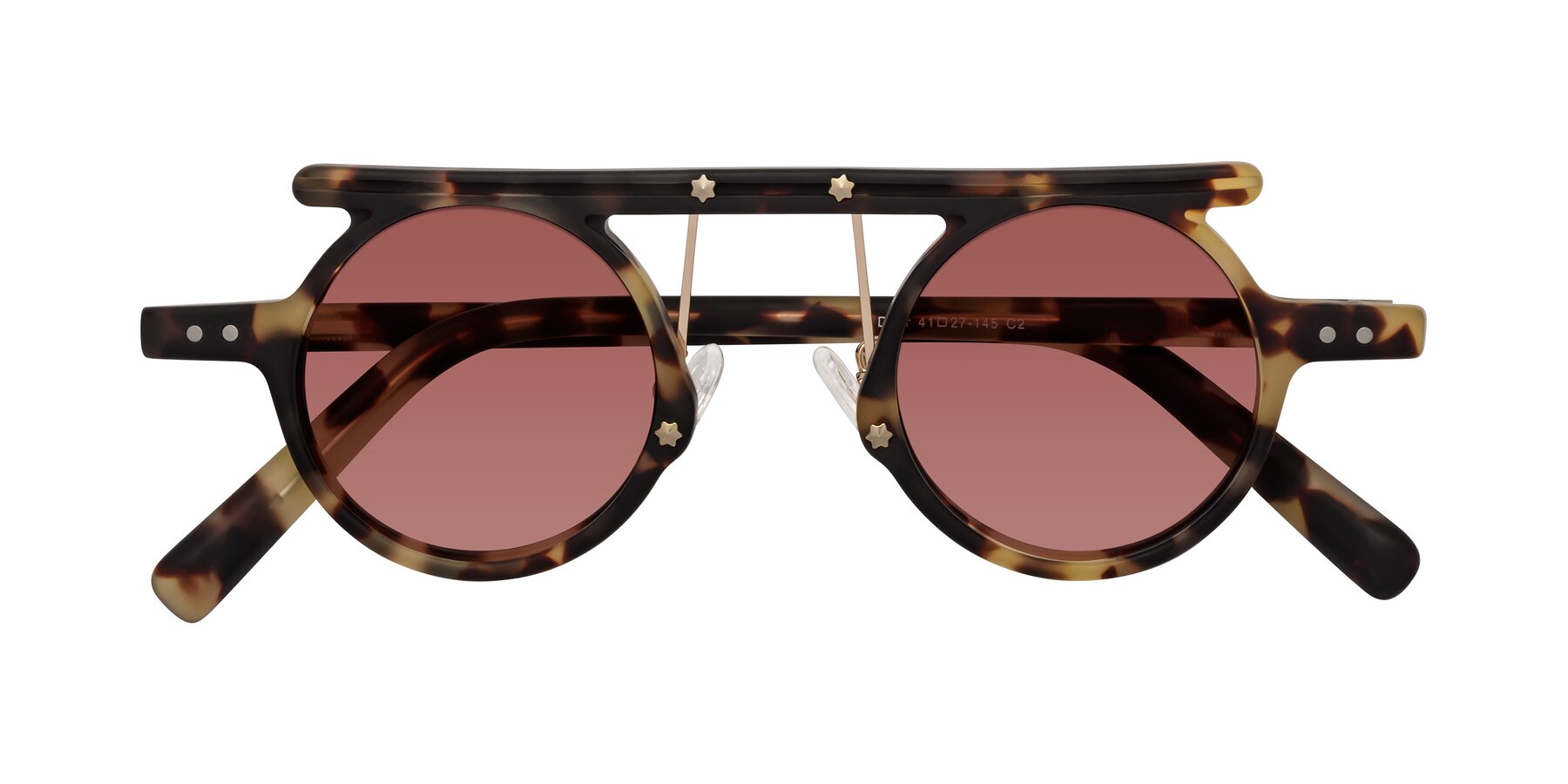 Folded Front of Deer in Sandstorm Tortoise with Garnet Tinted Lenses