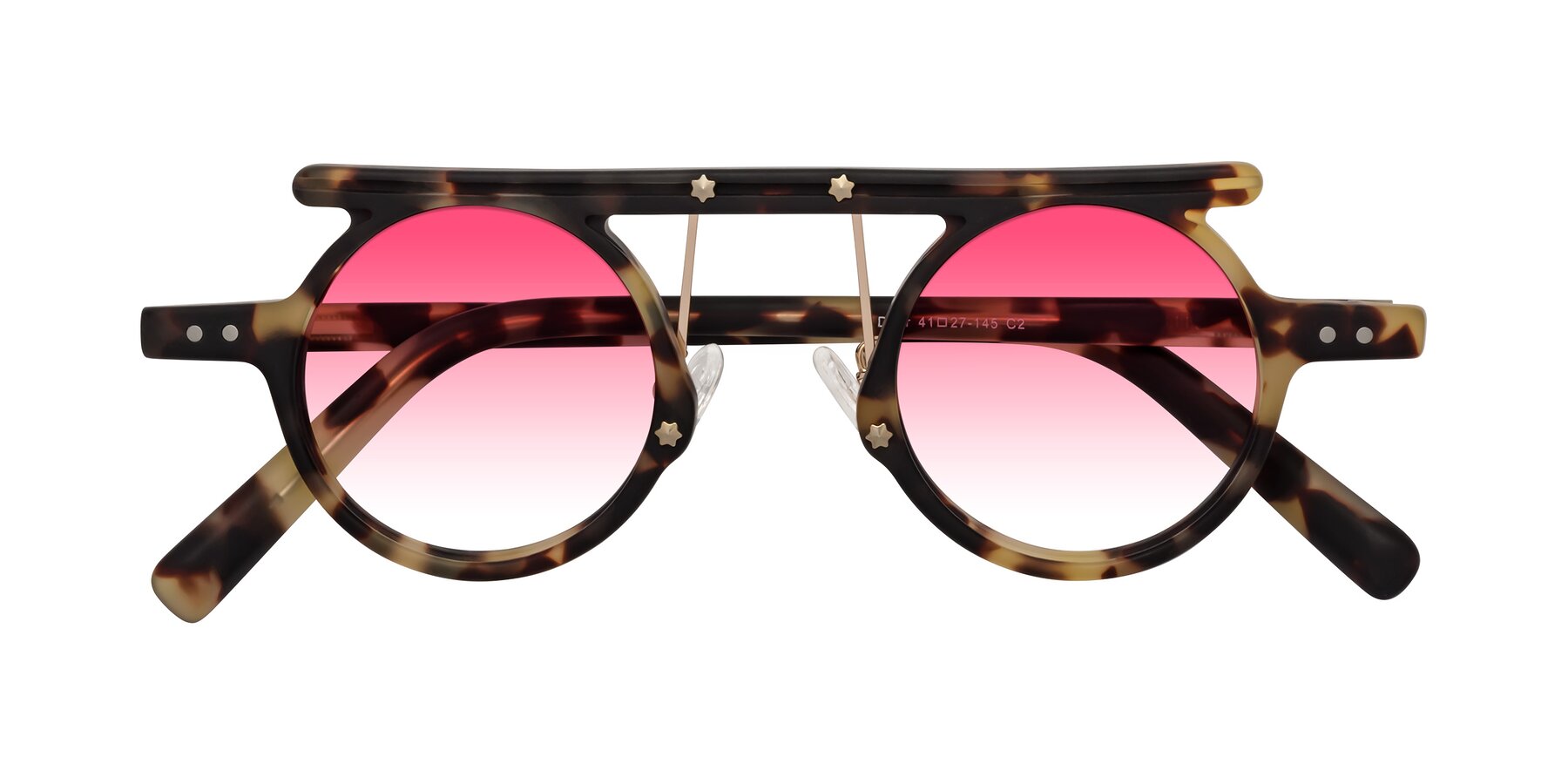 Folded Front of Deer in Sandstorm Tortoise with Pink Gradient Lenses