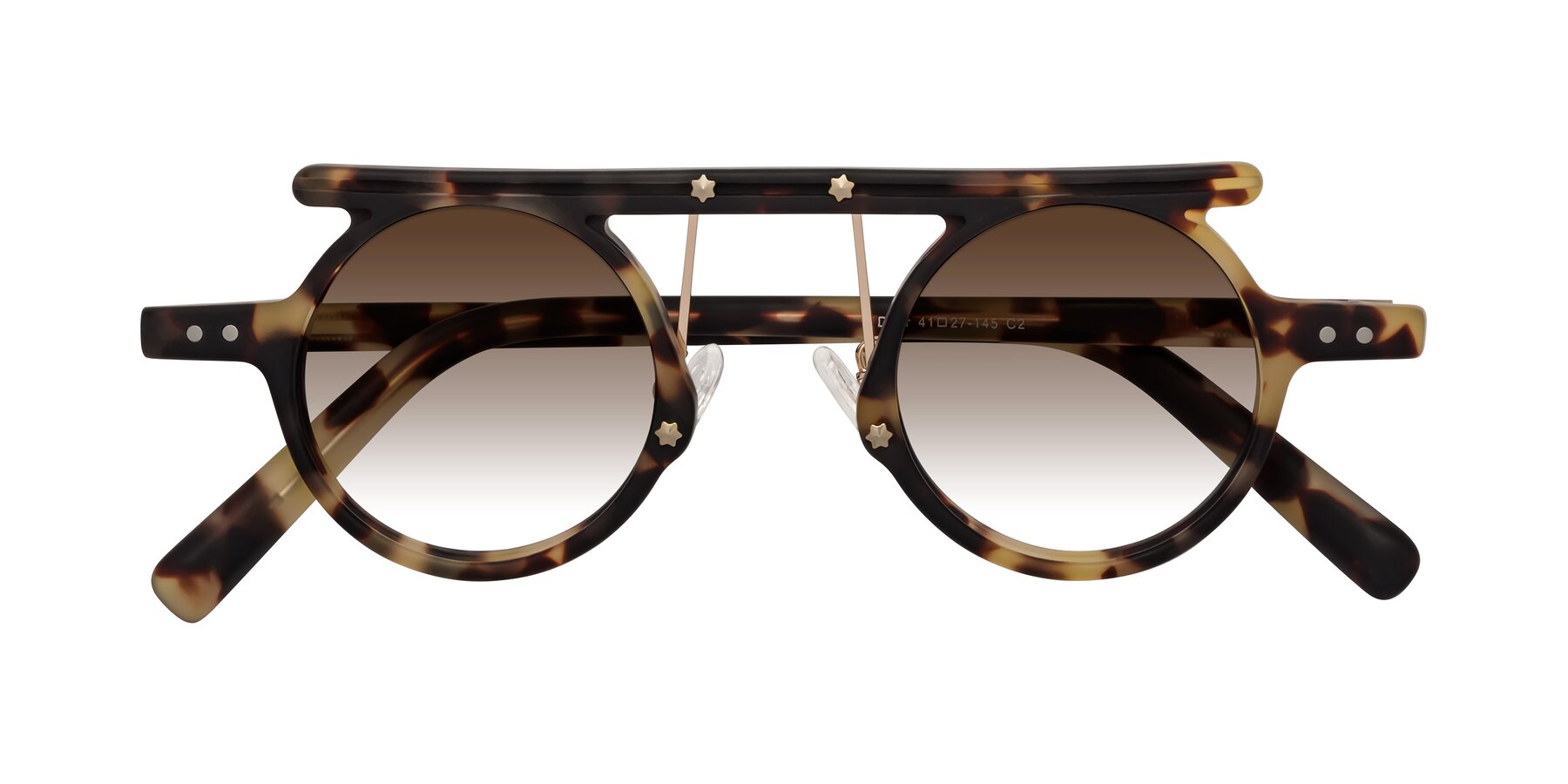 Folded Front of Deer in Sandstorm Tortoise with Brown Gradient Lenses