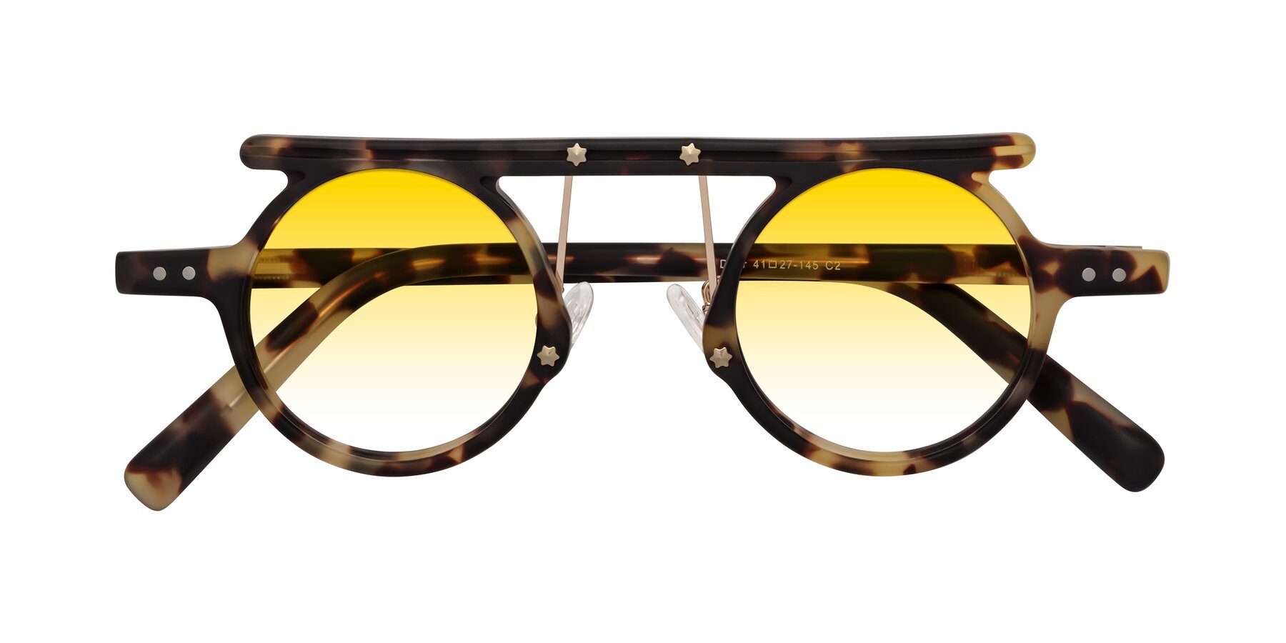 Folded Front of Deer in Sandstorm Tortoise with Yellow Gradient Lenses