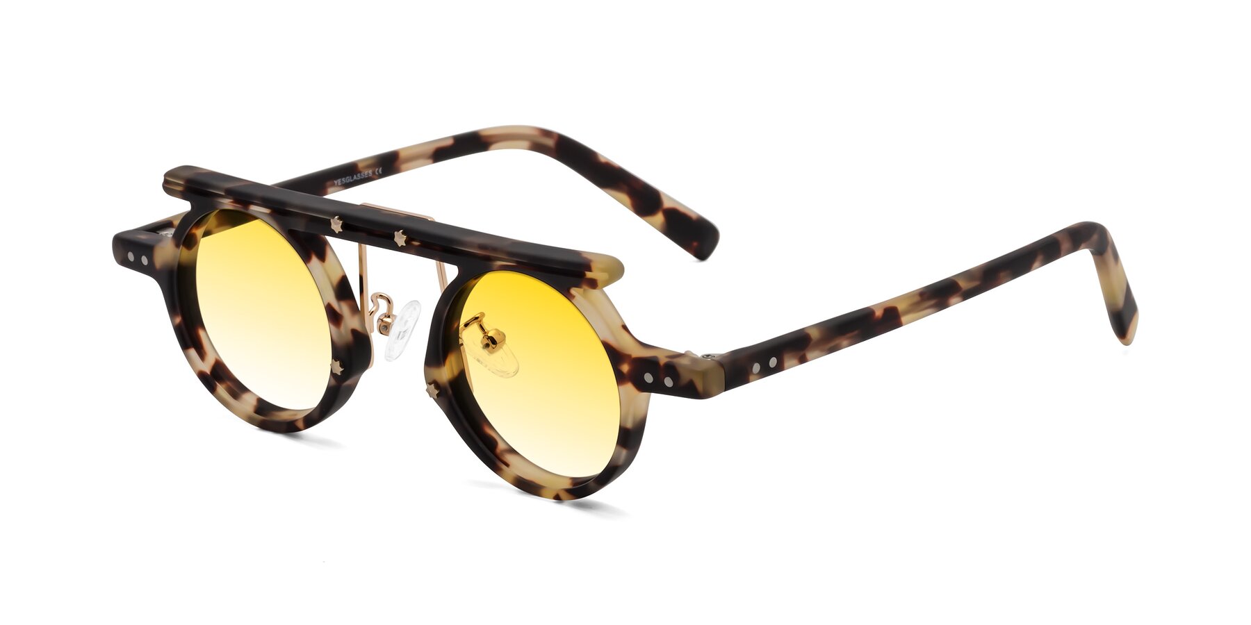 Angle of Deer in Sandstorm Tortoise with Yellow Gradient Lenses