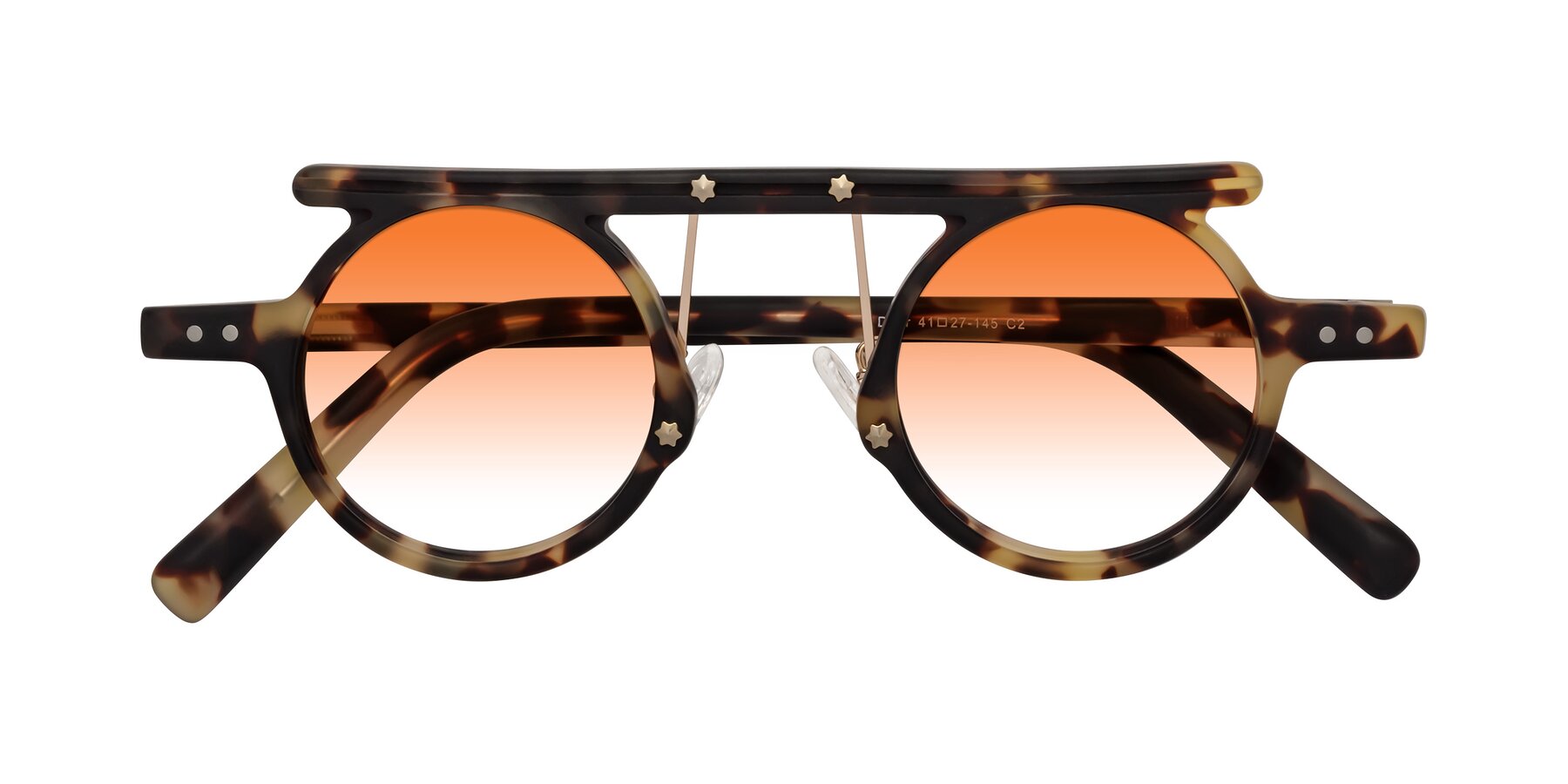 Folded Front of Deer in Sandstorm Tortoise with Orange Gradient Lenses