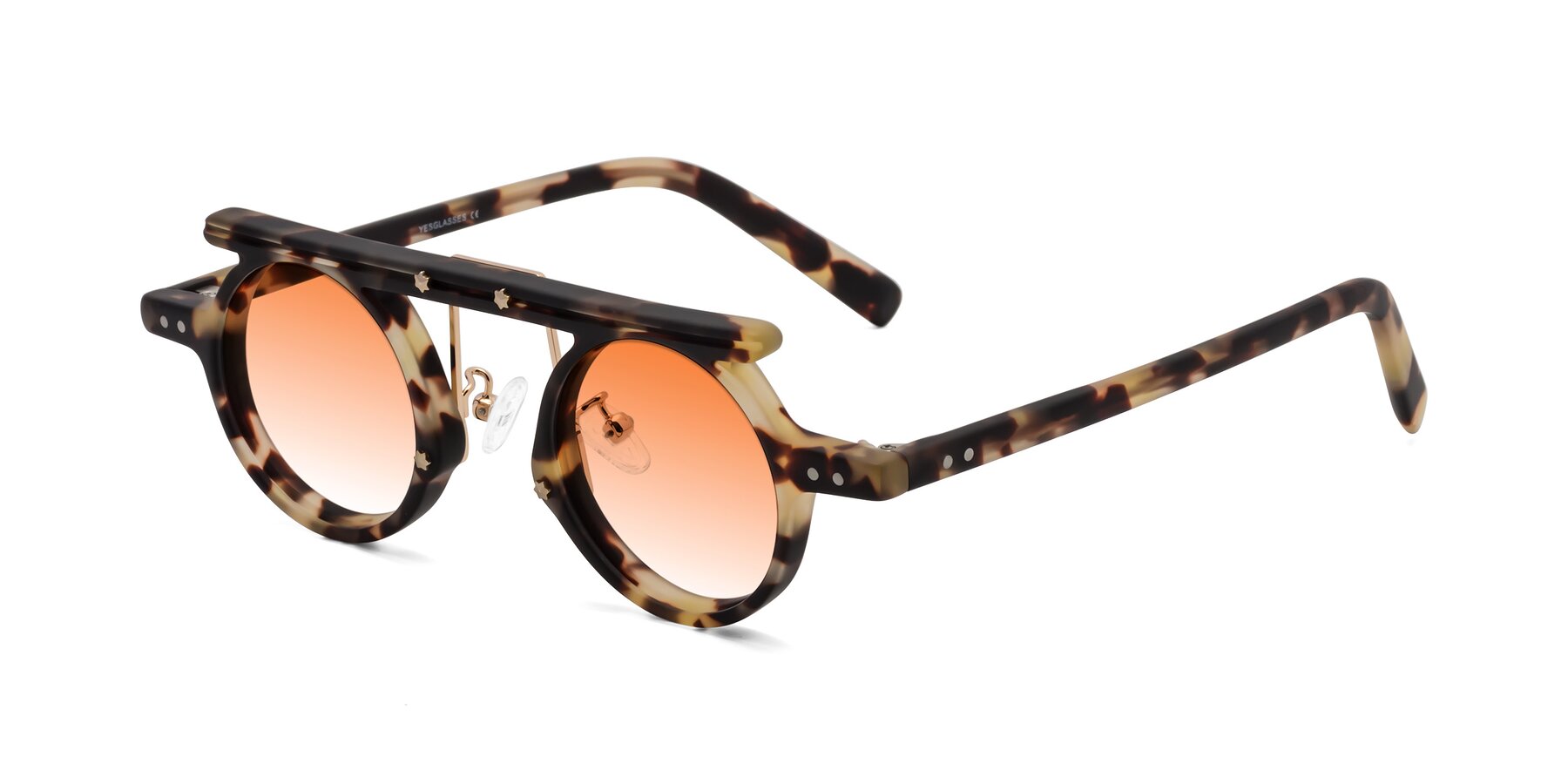 Angle of Deer in Sandstorm Tortoise with Orange Gradient Lenses