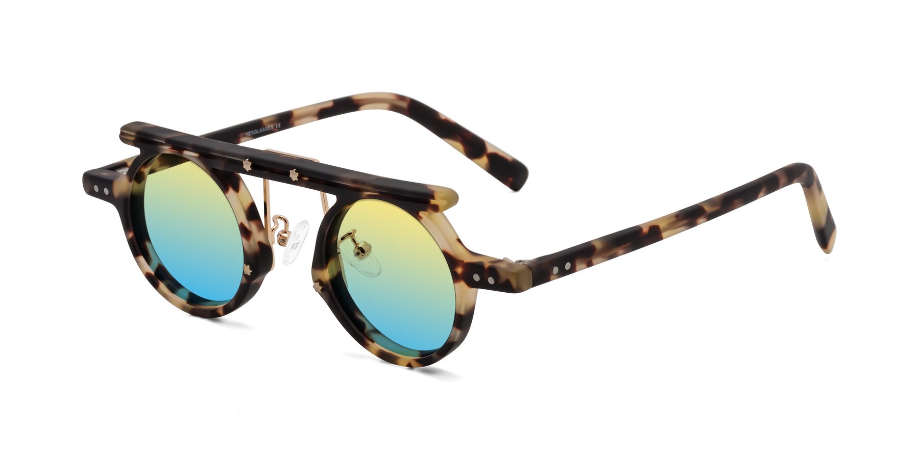 Angle of Deer in Sandstorm Tortoise with Yellow / Blue Gradient Lenses