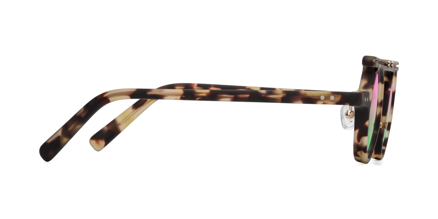 Side of Deer in Sandstorm Tortoise with Pink / Green Gradient Lenses