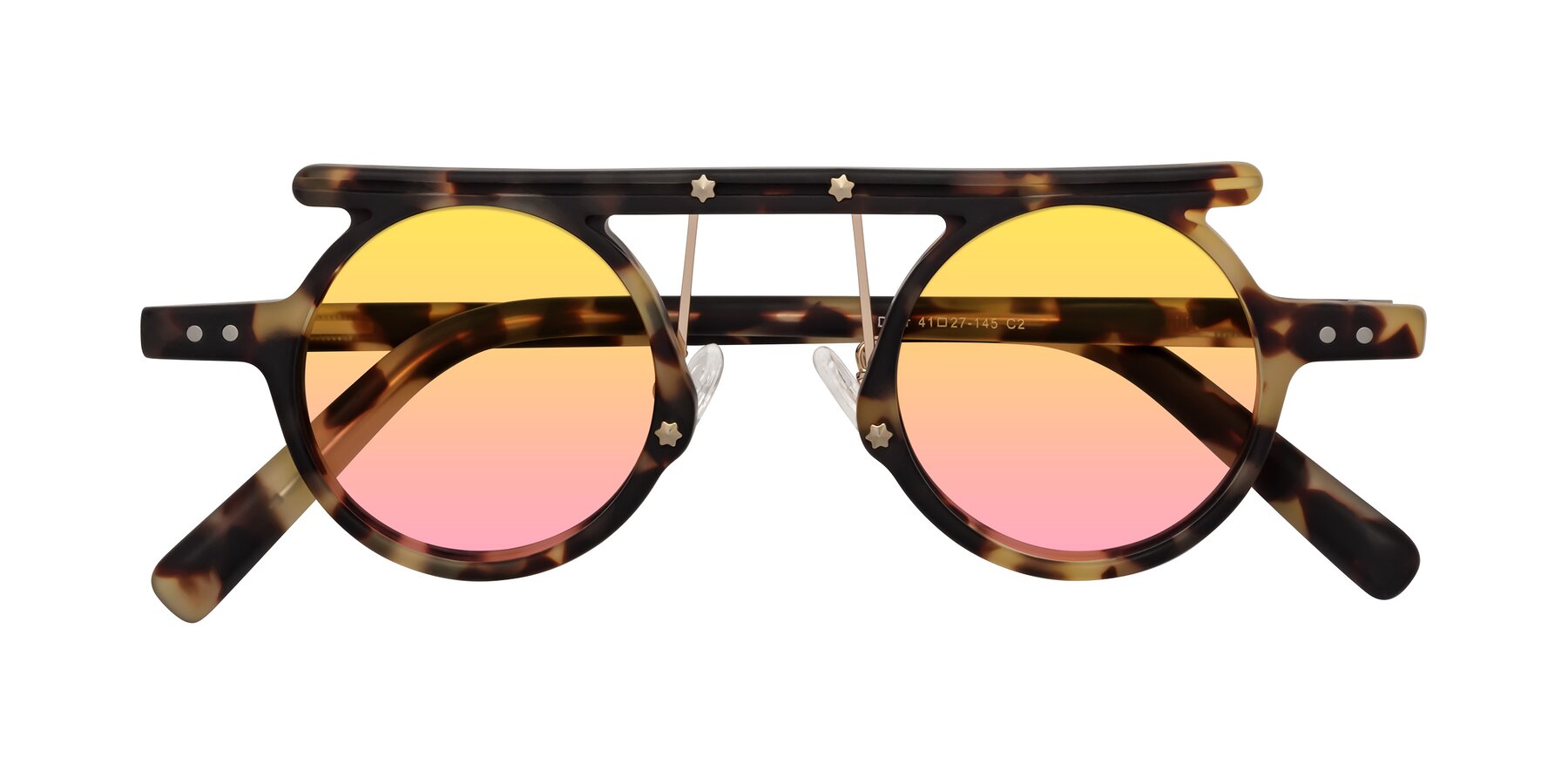 Folded Front of Deer in Sandstorm Tortoise with Yellow / Pink Gradient Lenses