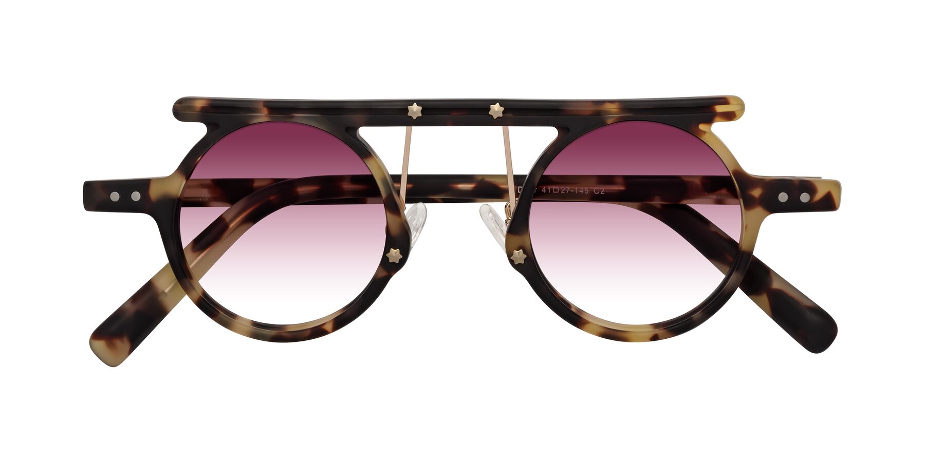 Folded Front of Deer in Sandstorm Tortoise with Wine Gradient Lenses