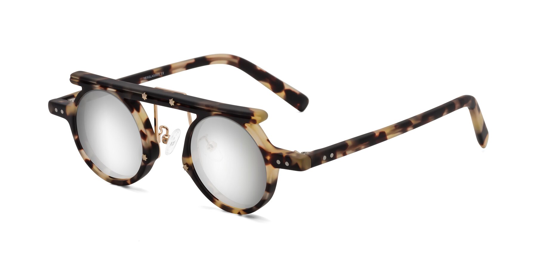 Angle of Deer in Sandstorm Tortoise with Silver Mirrored Lenses