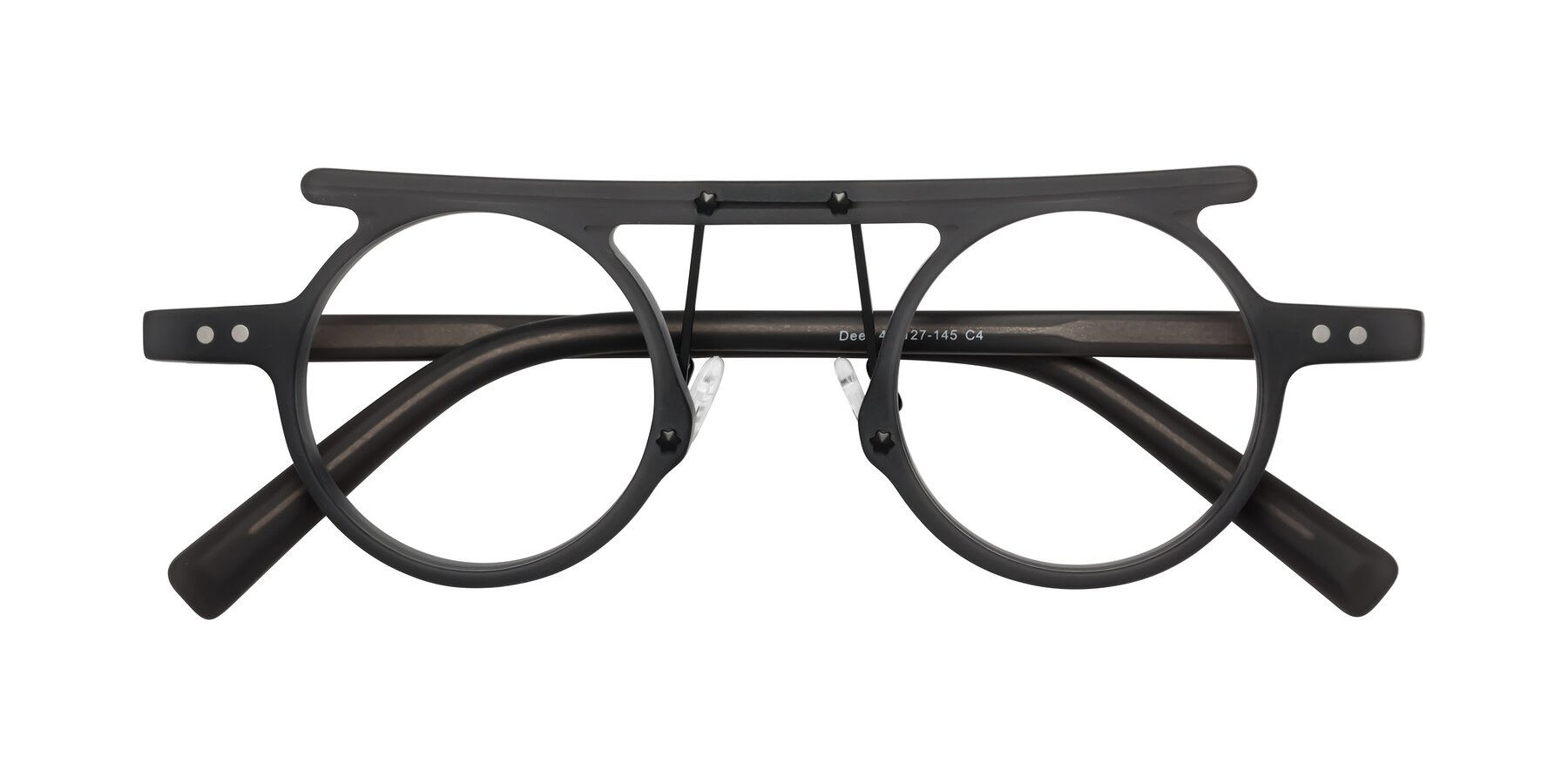 Folded Front of Deer in Matte Gray with Clear Eyeglass Lenses