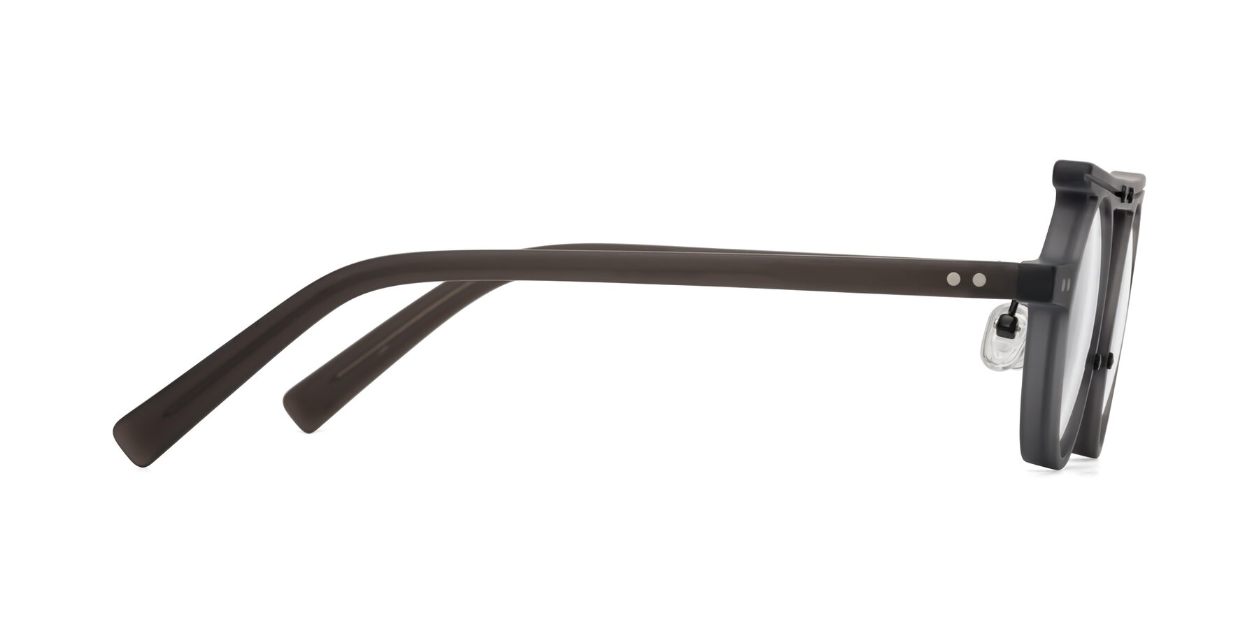 Side of Deer in Matte Gray with Clear Eyeglass Lenses