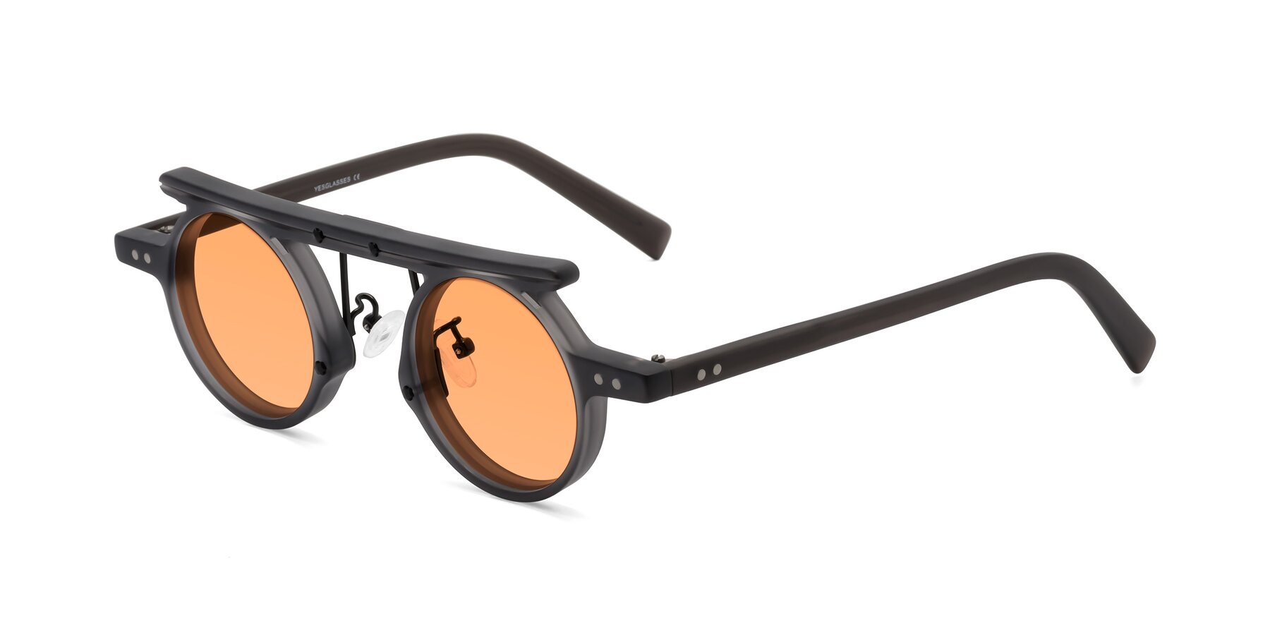 Angle of Deer in Matte Gray with Medium Orange Tinted Lenses