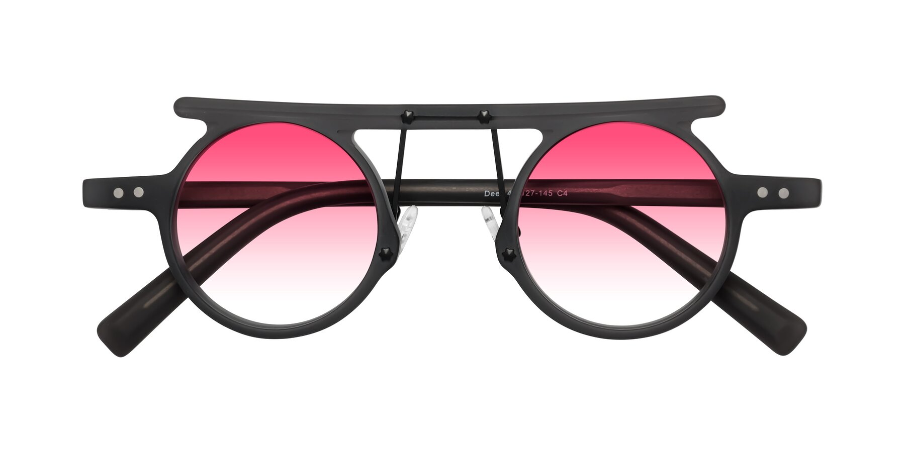 Folded Front of Deer in Matte Gray with Pink Gradient Lenses