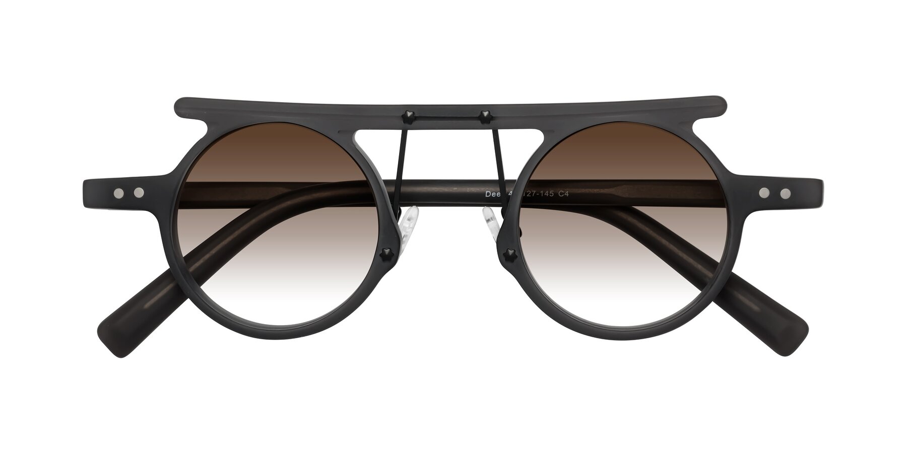 Folded Front of Deer in Matte Gray with Brown Gradient Lenses